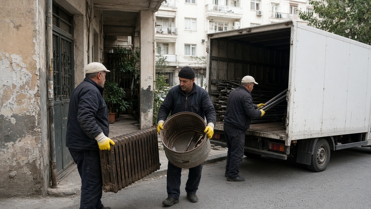 Kantar Hurda ekibi hurda yüklerken